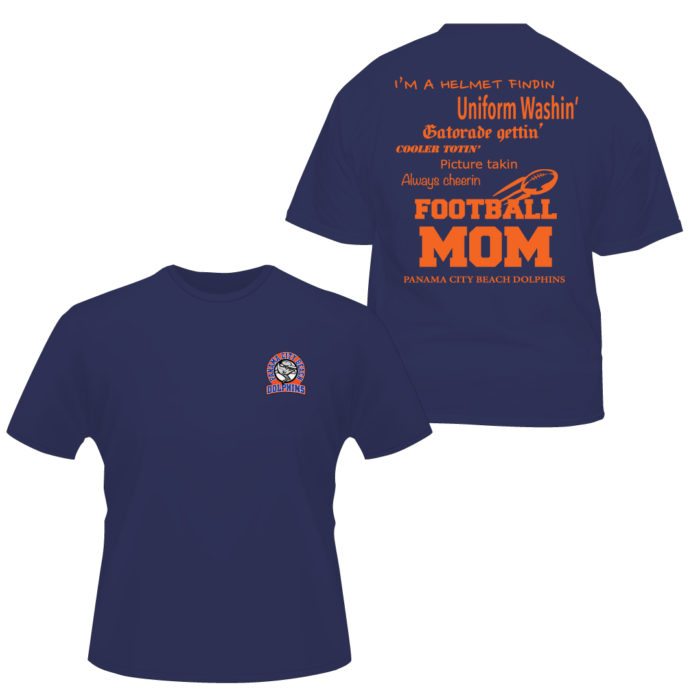 Dolphin-Football-Mom Apparel Made Custom T Shirts for Sports Teams
