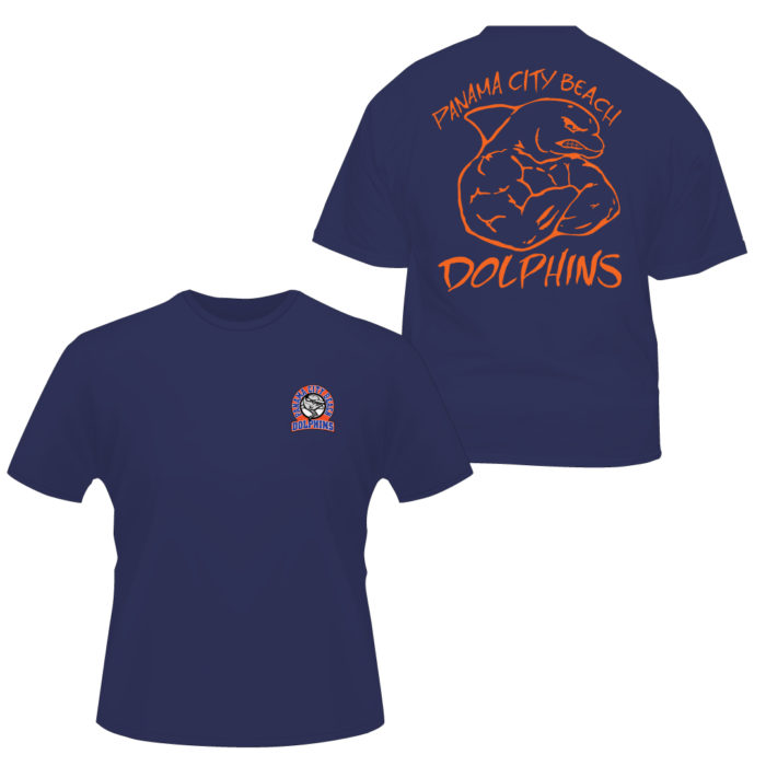 PCB-DOLPHINS-MEAN-DOLPHIN-SHIRT Apparel Made Custom T Shirts for Sports Teams